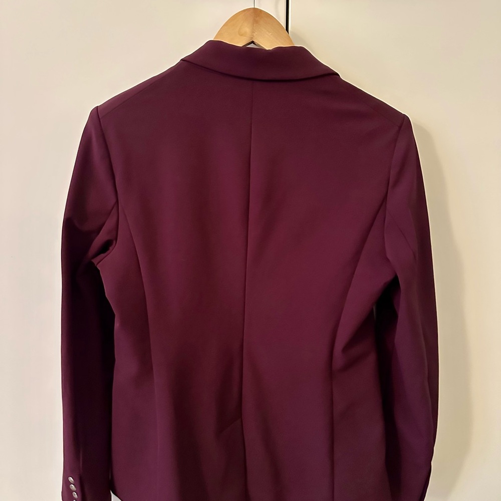 Veronica Beard Scuba Knit Blazer in Burgundy Work Ponte Stretch Size 10 - Picture 5 of 10